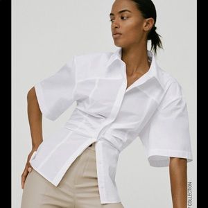 Gathered poplin shirt from Zara
